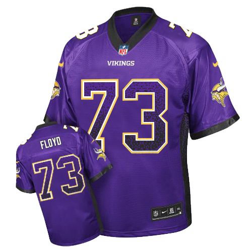 Men's Elite Sharrif Floyd Nike Jersey Purple - #73 Drift Fashion NFL Minnesota Vikings